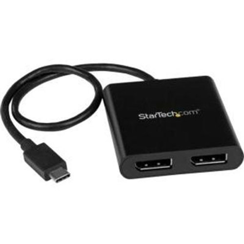 StarTech.com 2-Port Multi Monitor Adapter - USB-C to DisplayPort 1.2 Video Splitter - USB-C to Dual DP MST Hub - TB3 Compatible - Windows