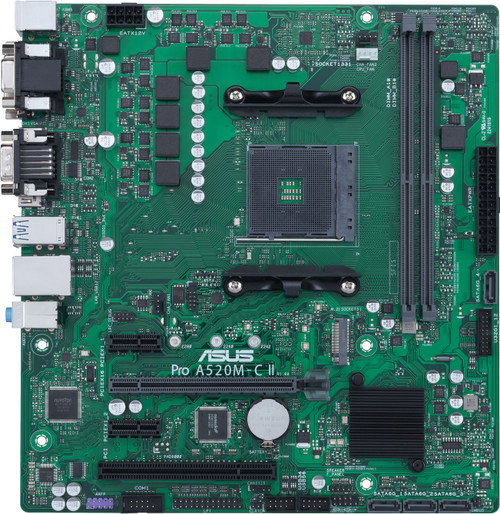 Asus A520M-C II/CSM Desktop Motherboard - AMD Chipset - Socket AM4 - Micro ATX