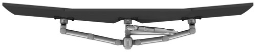 Pyramid Monitor Arms on 20" Post - Heavy Duty F-Clamp - Silver