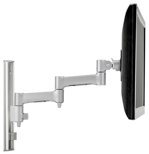 Single Monitor Arm Channel Wall Mount - Black (Shown in Silver)