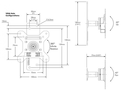 Display Wall Direct Swivel Mount