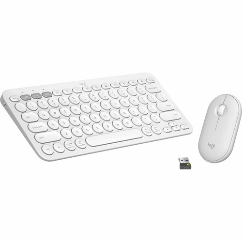 Logitech Pebble 2 Combo Wireless Keyboard and Mouse - Tonal White