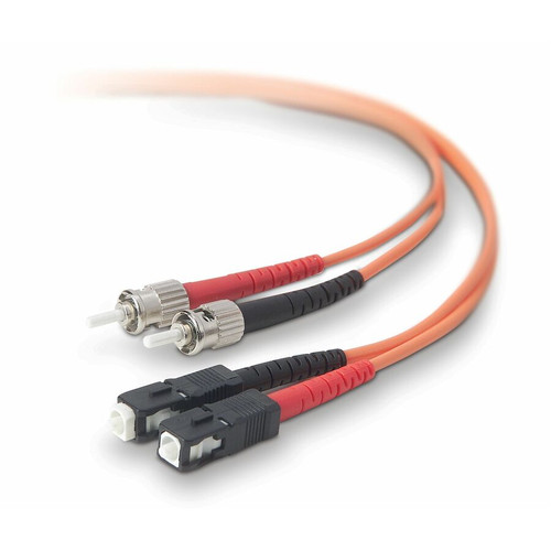 Belkin Fiber Optic Duplex Patch Cable - ST Male - SC Male - 6.56ft - Orange