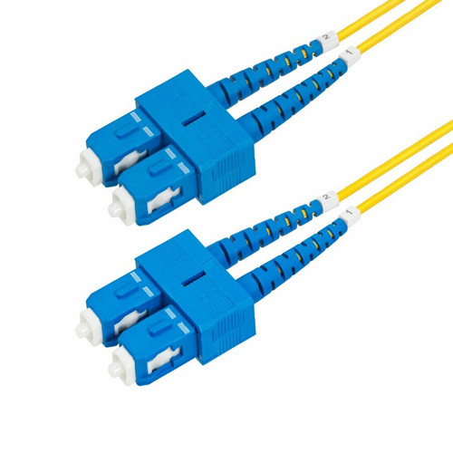 StarTech.com 2m (6.6ft) SC to SC (UPC) OS2 Single Mode Duplex Fiber Optic Cable, 9/125µm, 40G/100G, LSZH Fiber Patch Cord