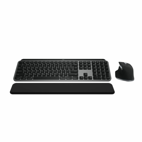 Logitech MX Keys S Combo for Mac, Wireless Keyboard and Mouse With Palm Rest, Backlit Keyboard, Fast Scroll Wireless Mouse, Bluetooth USB C for MacBook Pro, Macbook Air, iMac, iPad, Space Gray