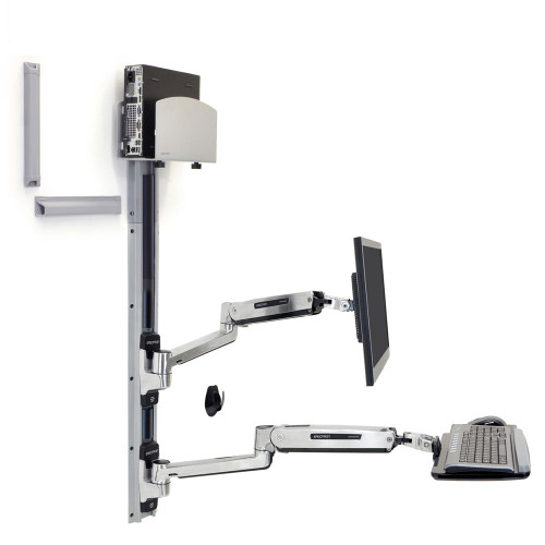 Ergotron LX Sit-Stand Wall Mount System, Medium CPU Holder