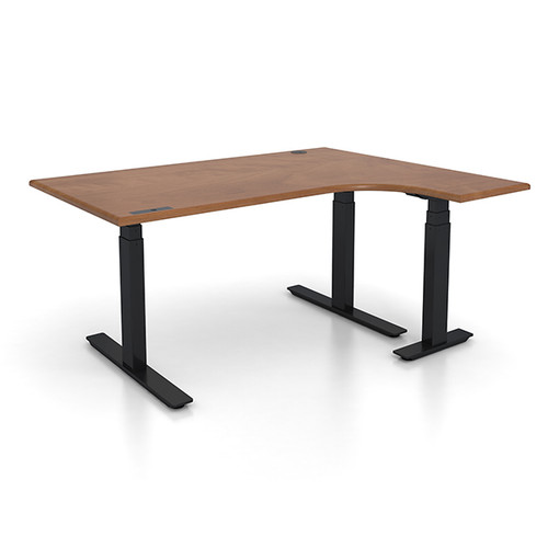 Adjustable Height L-Shaped Ergonomic Executive Office Desk - Right 48" x 60" L Shaped - Sit, Stand, Move! 