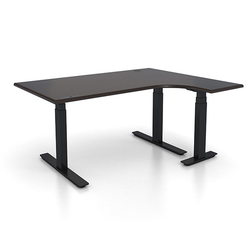 Adjustable Height L-Shaped Ergonomic Executive Office Desk - Right 48" x 60" L Shaped - Sit, Stand, Move! 