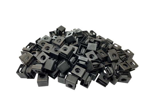 M6 Black Slide-on Cage Nuts - 100 Pack