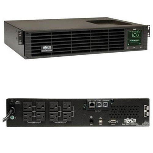 Tripp Lite UPS Smart 1500VA 1350W Rackmount AVR 120V Preinstalled WEBCARDLX Pure Sine Wave USB DB9 Extended Run 2URM