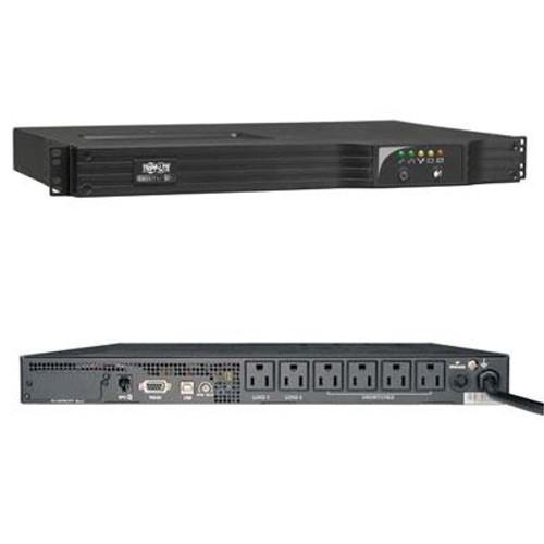 Tripp Lite UPS Smart 750VA 600W Rackmount AVR 120V Pure Sign Wave USB DB9 SNMP 1URM 