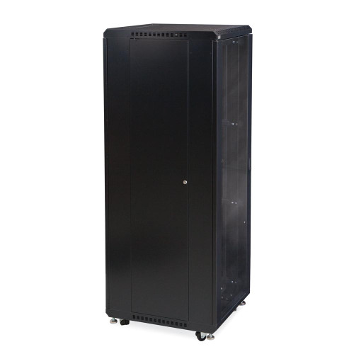 37U LINIER Server Cabinet - Glass/Vented Doors - 24" Depth Removable locking side panels