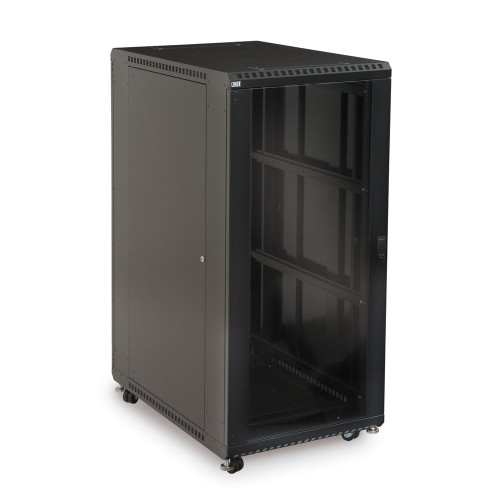 27U LINIER Server Cabinet - Glass Doors 36" Depth Includes Locking Tempered Glass Doors