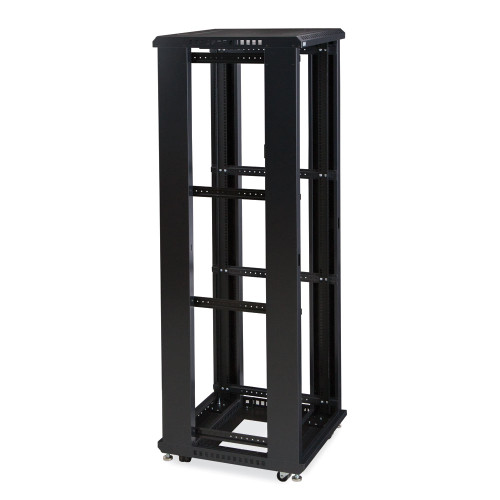 42U LINIER Open Frame Server Rack - No Doors or Side Panels - 24" Depth includes two sets of adjustable cage nut style mounting rails