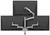 Pyramid Monitor Arms on 20" Post - Heavy Duty F-Clamp - Silver
