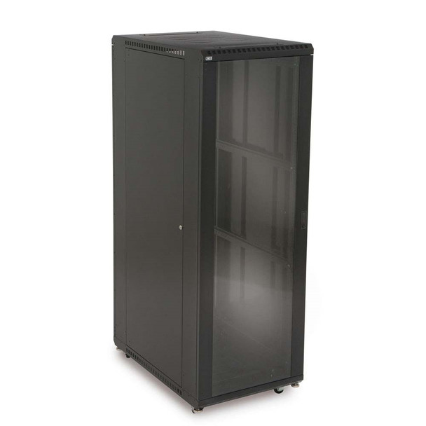 37U LINIER Server Cabinet - Glass/Vented Doors - 36" Depth Includes one locking tempered glass door 