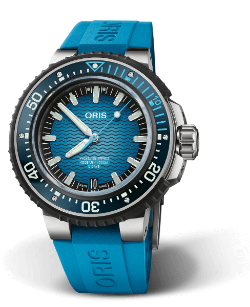 Oris Aquis Pro 4000 m Blue Dial 01-400-7777-7155-Set Mani