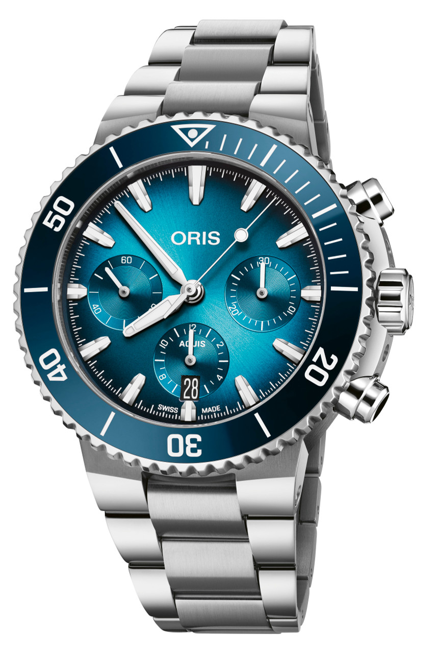 Oris Aquis Chronograph Gradient Blue Dial mm 01 771 7793 - Main Image