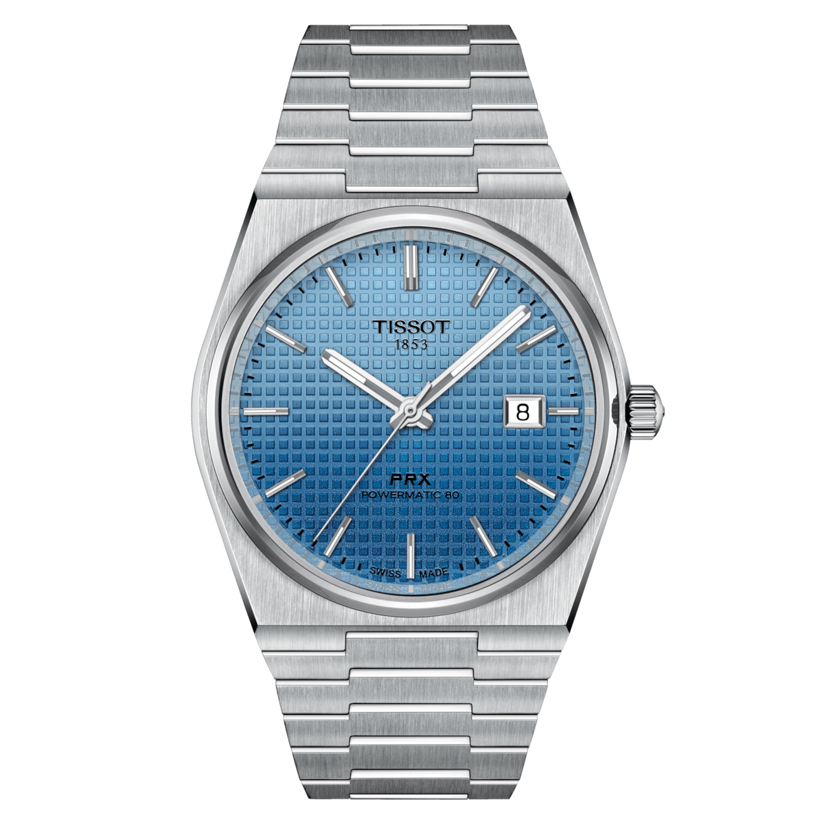 正規品　TISSOT PRX ブルー　40mm Tissot PRX Powermatic 80 40 mm Ice Blue “Chameleon” Dial Stainless