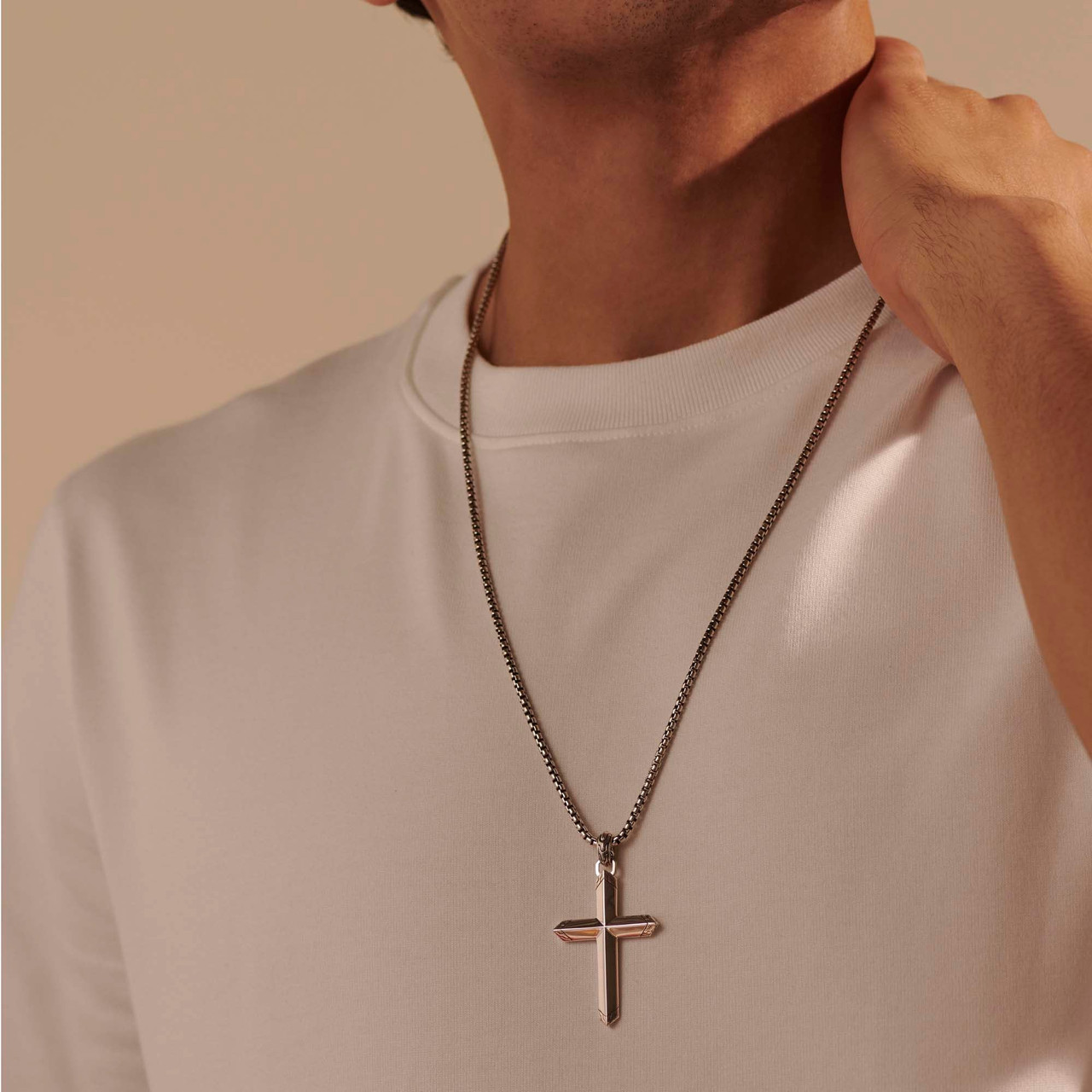 JOHN HARDY: Cross Pendant Necklace, Sterling Silver | NM900257