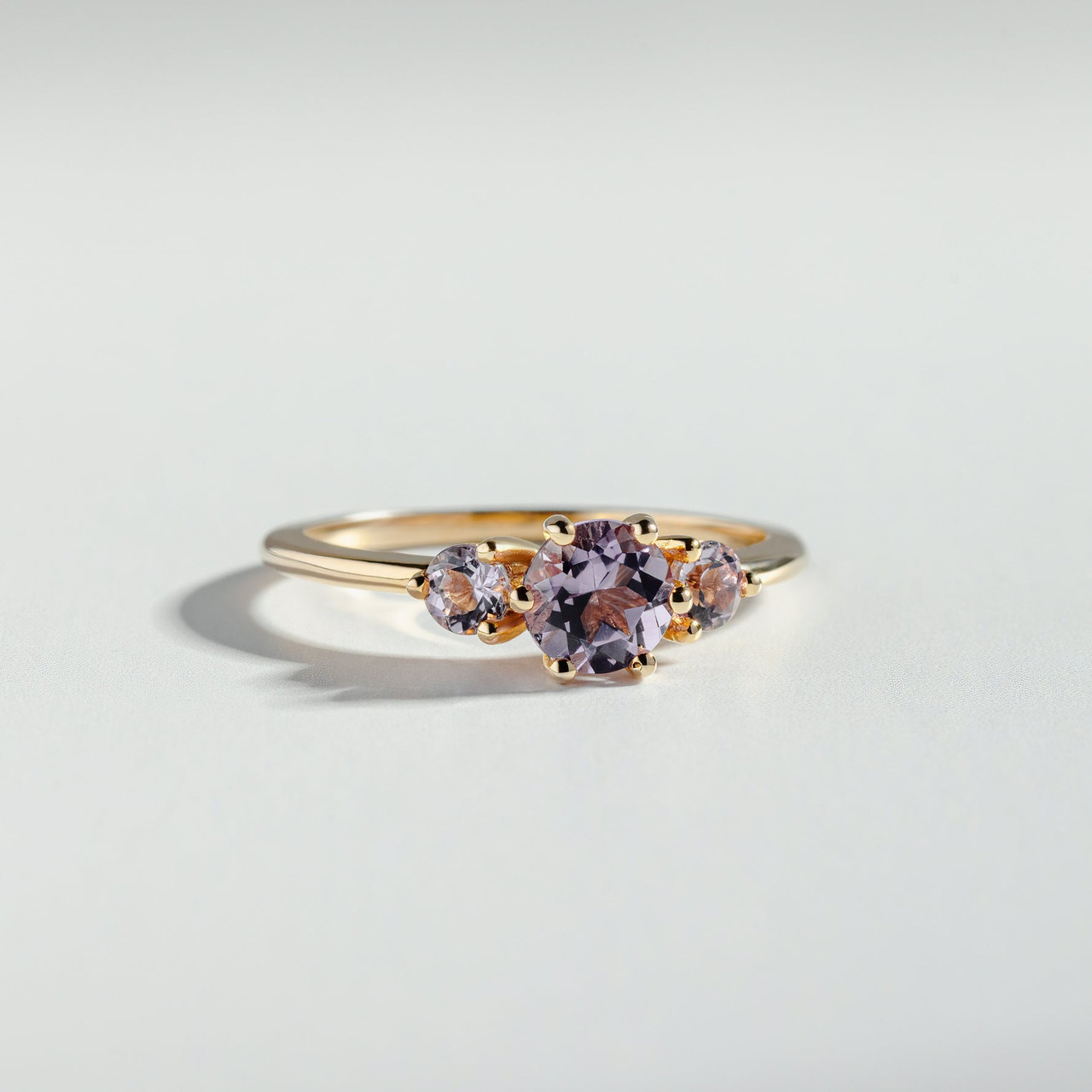 Purple Haze amethyst trinity ring R4152