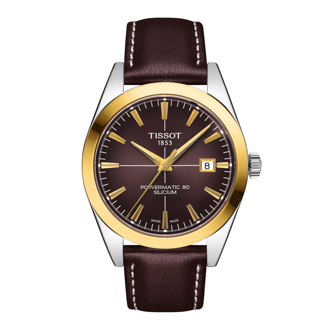 TISSOT 自動巻き時計 ゴールド/ブラウン Tissot Gentleman Powermatic 80 Silicium Solid 18K Yellow-Gold