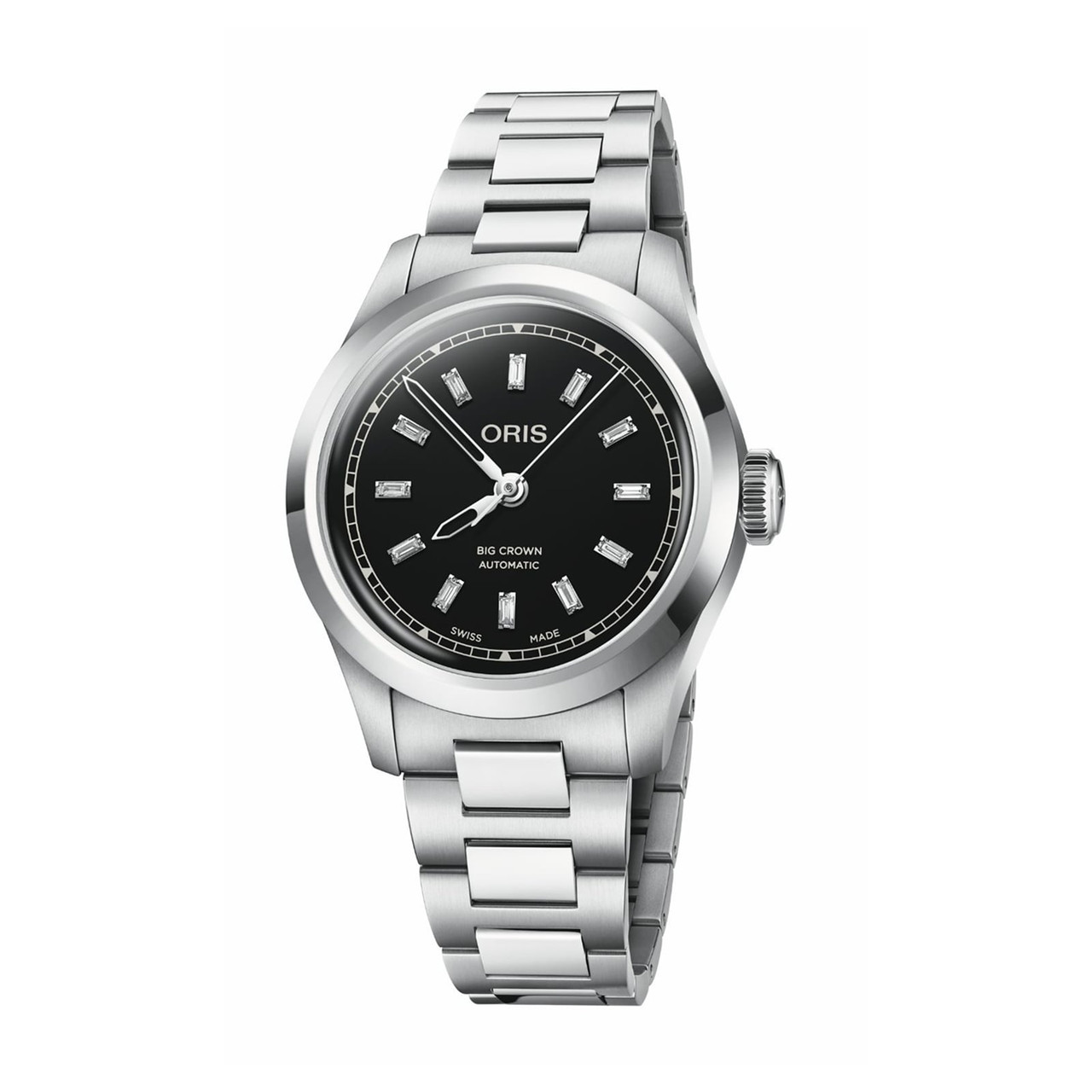 Oris Big Crown Diamonds 34 mm Black Dial Stainless Steel