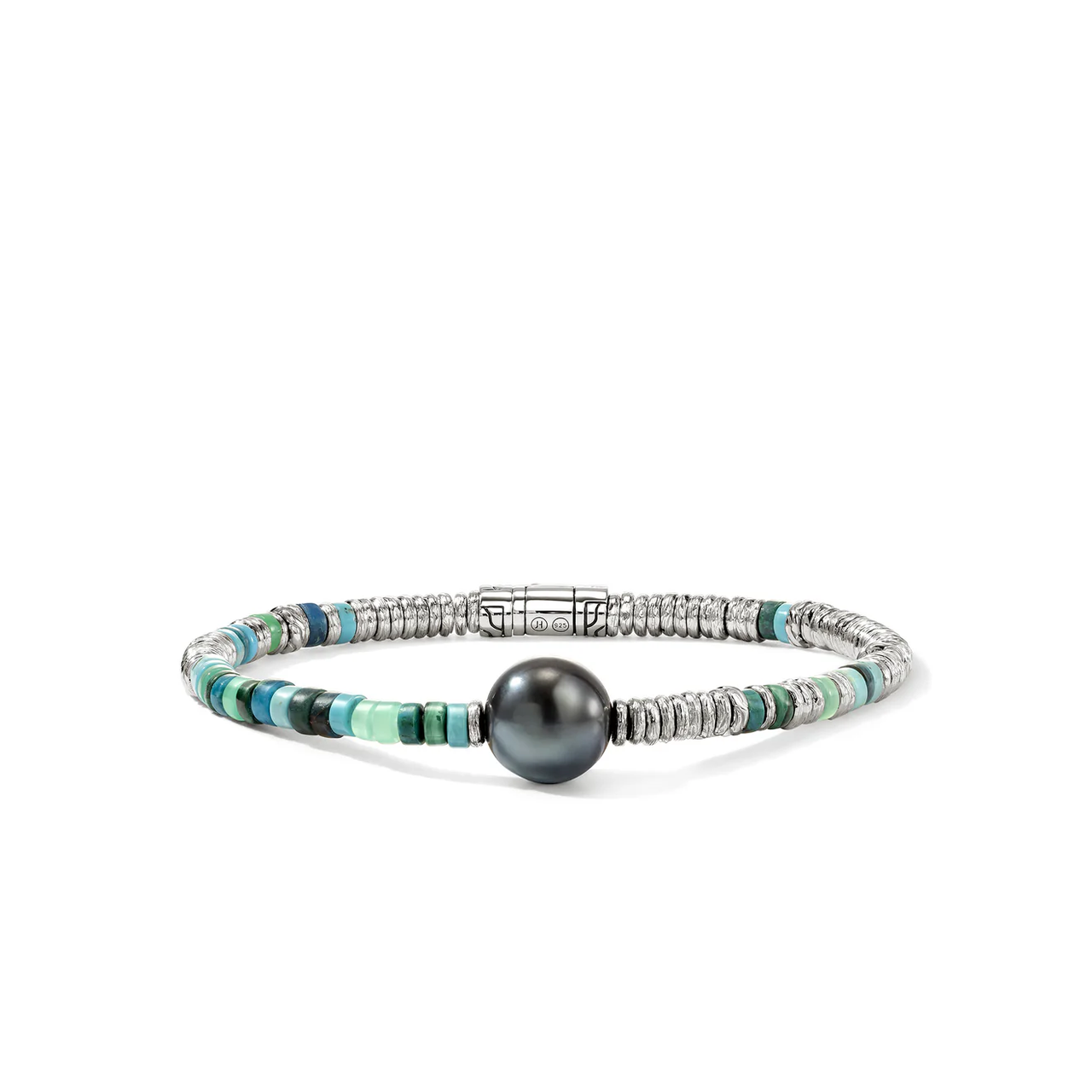 John Hardy Heishi Bracelet – Sterling Silver Grey Pearl