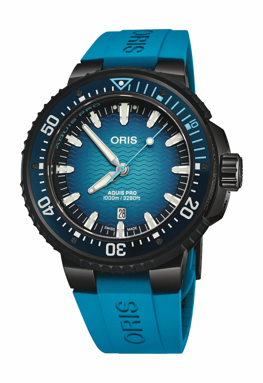 オリス プロダイバー 1000m レギュレータ エスケープバルブ Oris Aquis Pro 1000m Titanium Professional Diver Blue Dial [01 733