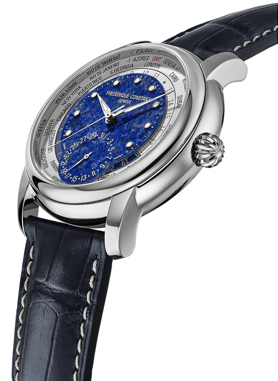 Frederique Constant Classic Worldtimer 42 mm Blue Lapis Lazuli