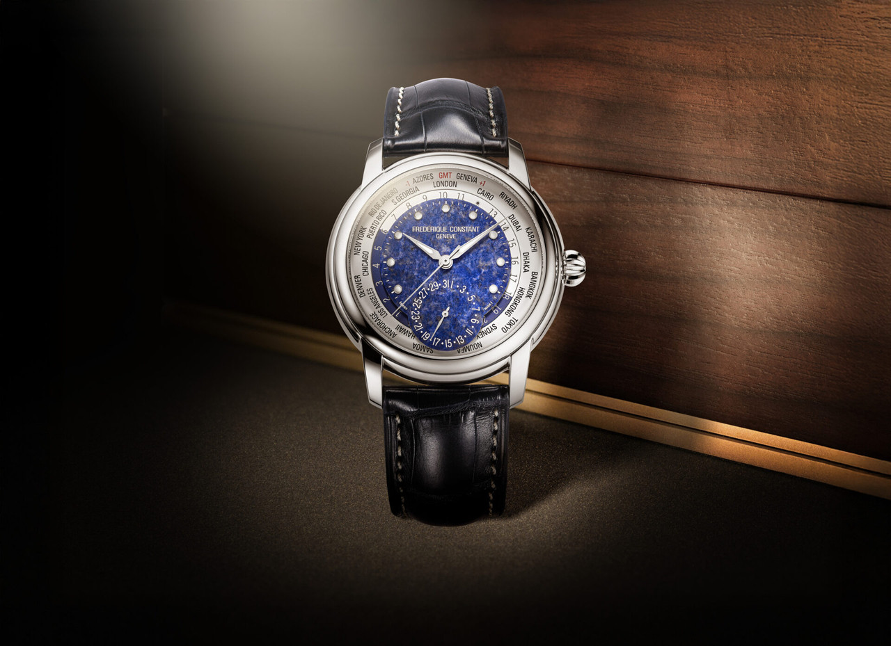 Frederique Constant Classic Worldtimer 42 mm Blue Lapis Lazuli