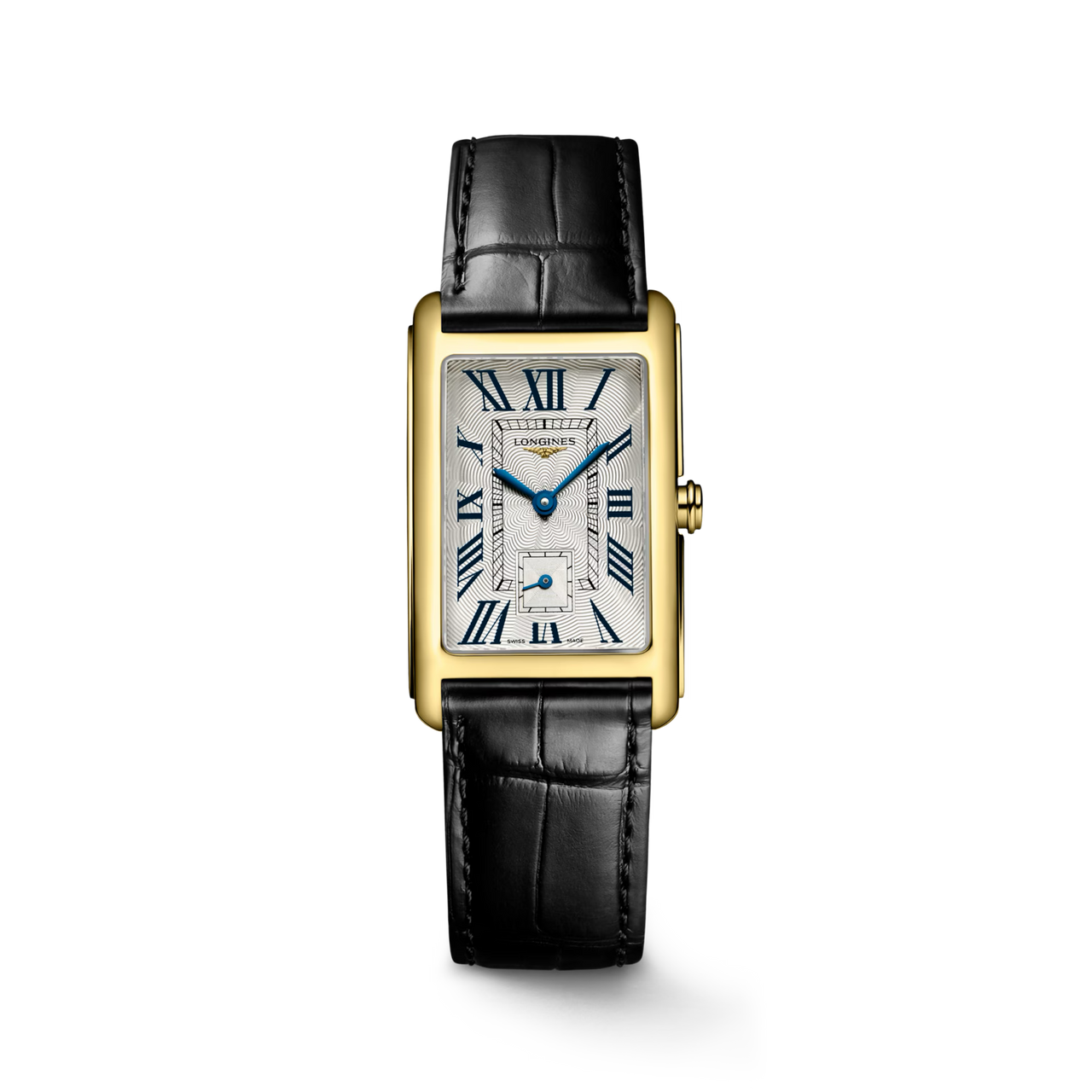 LONGINESゴールド ブラック 腕時計 Longines DolceVita Quartz 23 × 37 mm Silver Flinqué Dial 18K