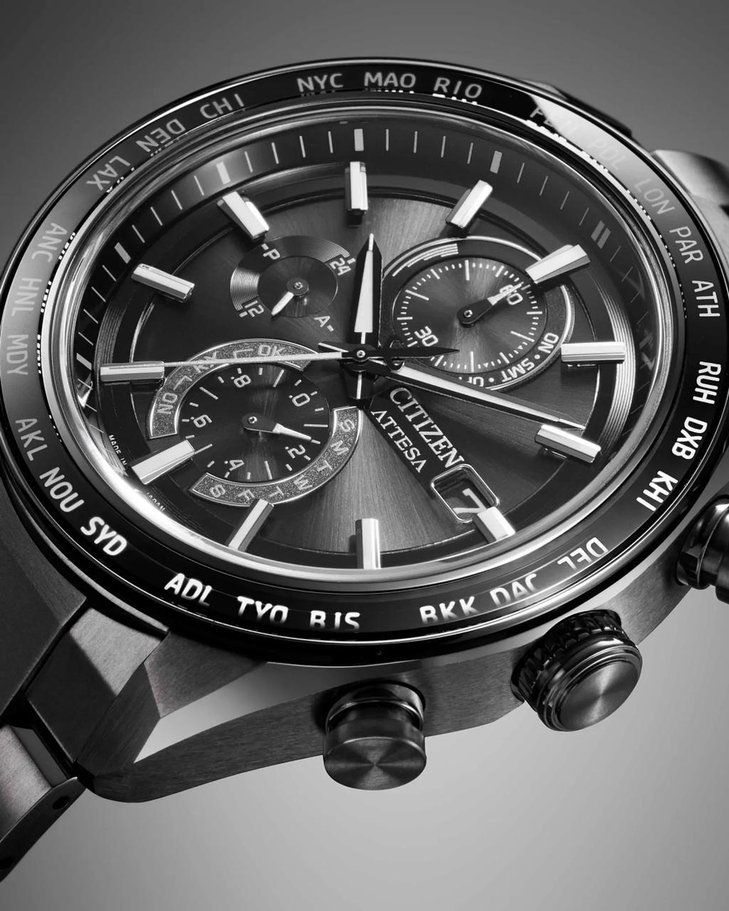 Citizen ATTESA Radio-Controlled Eco-Drive 43.5mm Black Dial