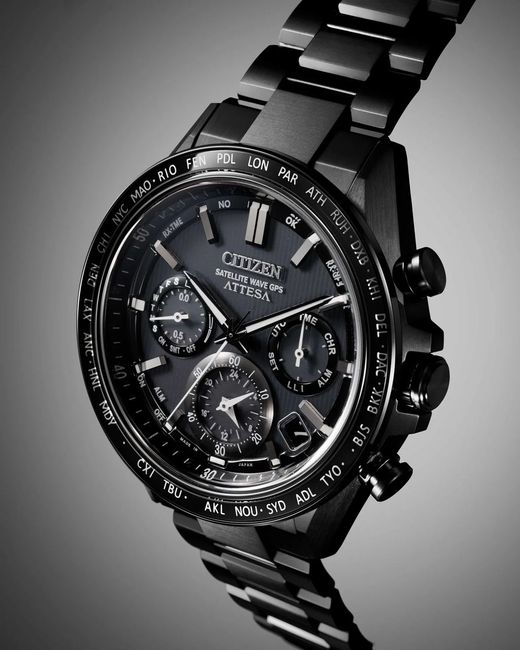 Citizen ATTESA GPS Satellite Wave F950 Super Titanium DLC Black