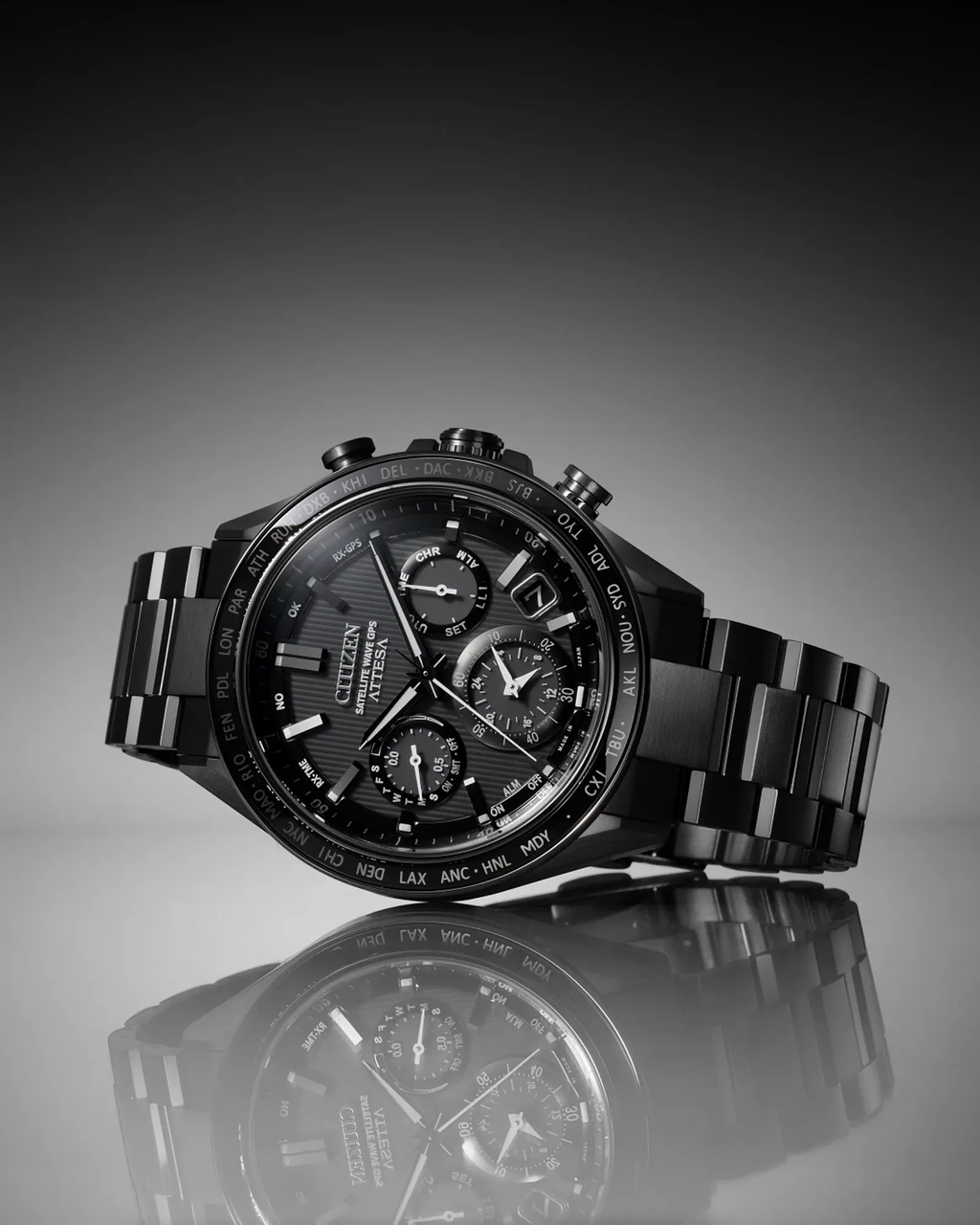 Citizen ATTESA GPS Satellite Wave F950 Super Titanium DLC Black