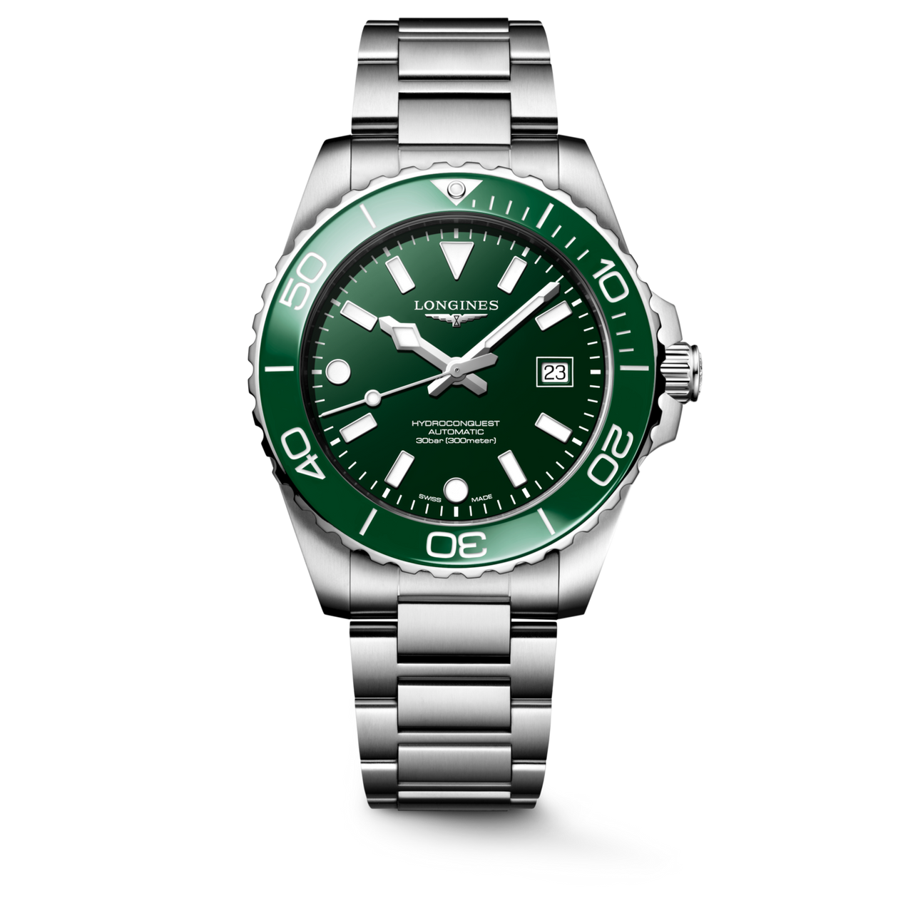 Longines HydroConquest 42mm Automatic Green Dial Steel Bracelet