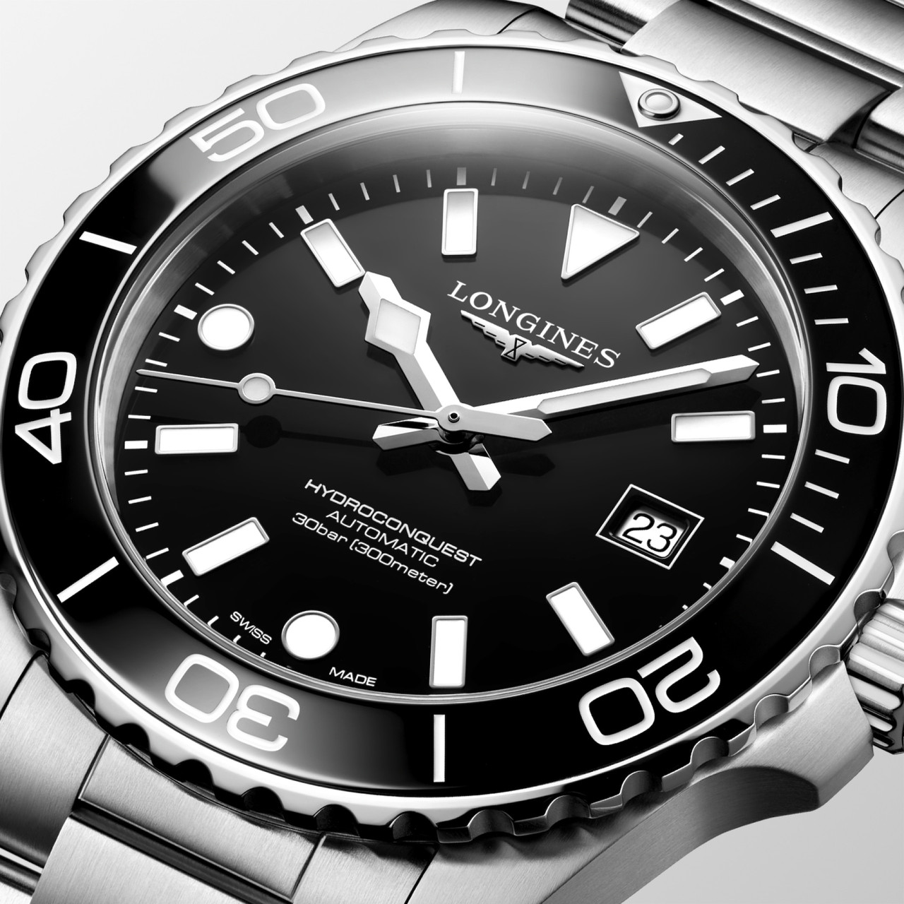 Longines HydroConquest 42mm Automatic Black Dial Steel Bracelet