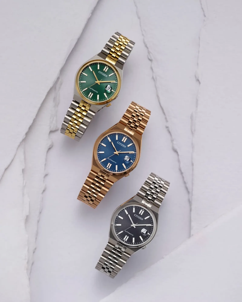 Citizen TSUYOSA 60 Automatic 40 mm Green Sunray Dial Two-Tone