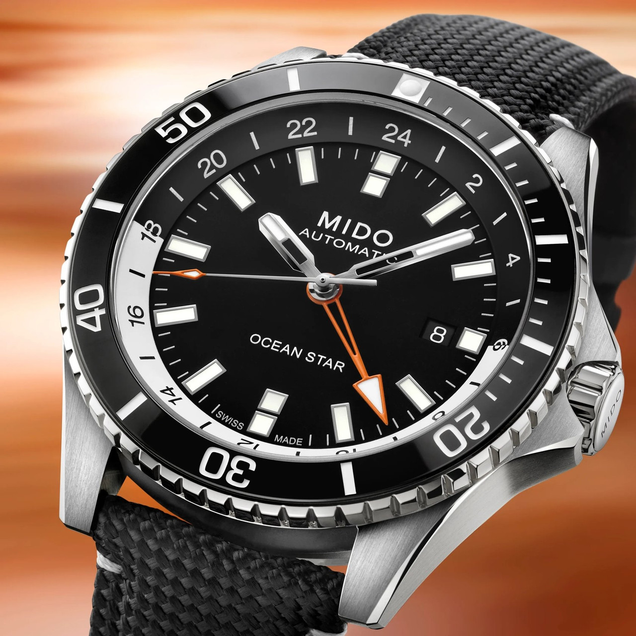 mar☆mar様 Mido Ocean Star GMT Automatic Black Dial 44 mm Black Fabric Strap