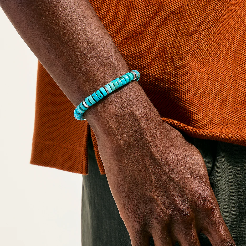 John Hardy Heishi Turquoise Bracelet 8mm Sterling Silver