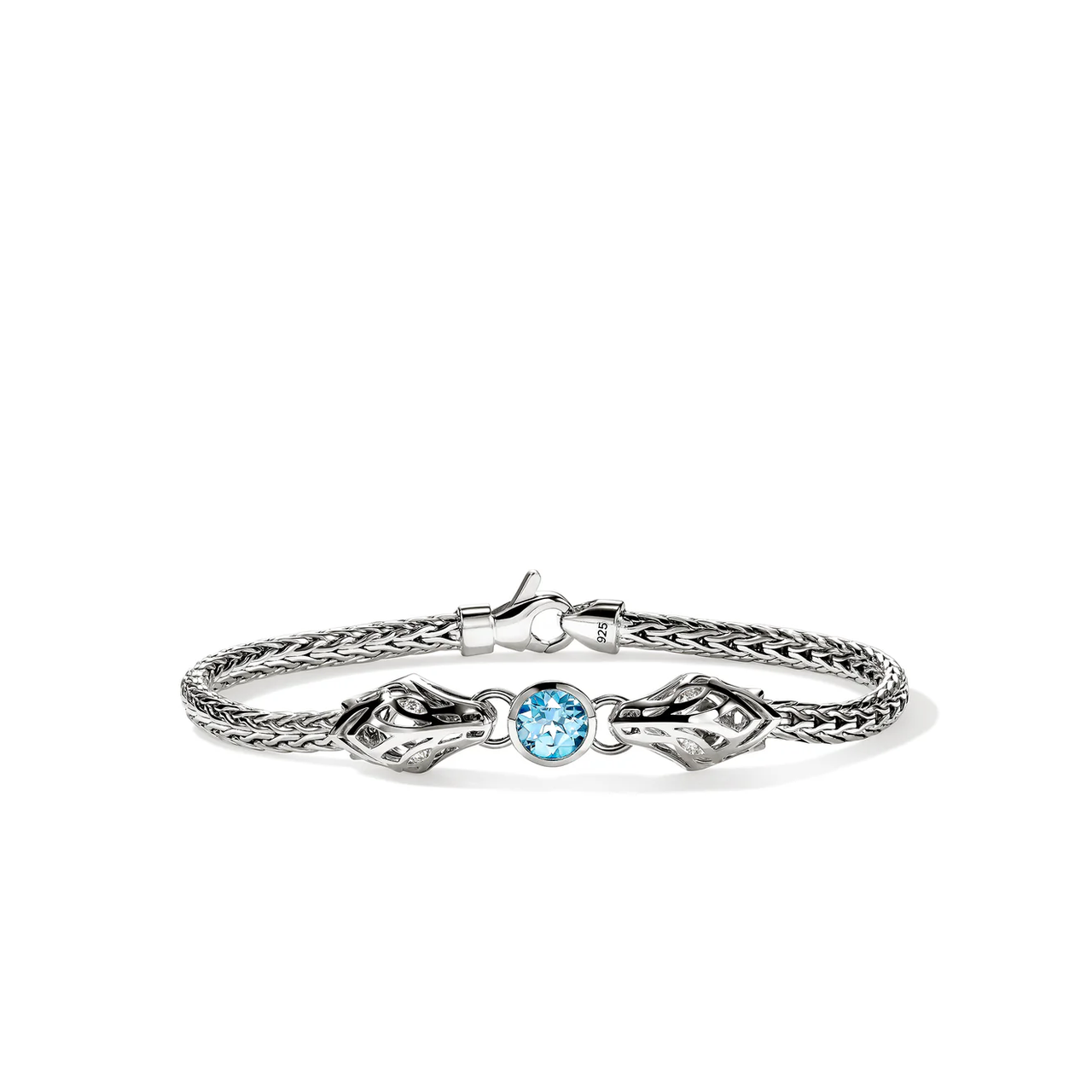 Limited Edition John Hardy Naga Blue Topaz Diamond Bracelet