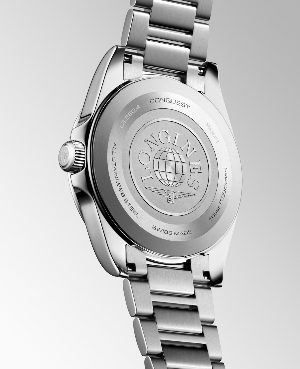 Longines Conquest 41mm Quartz Black Sandblasted Dial Steel