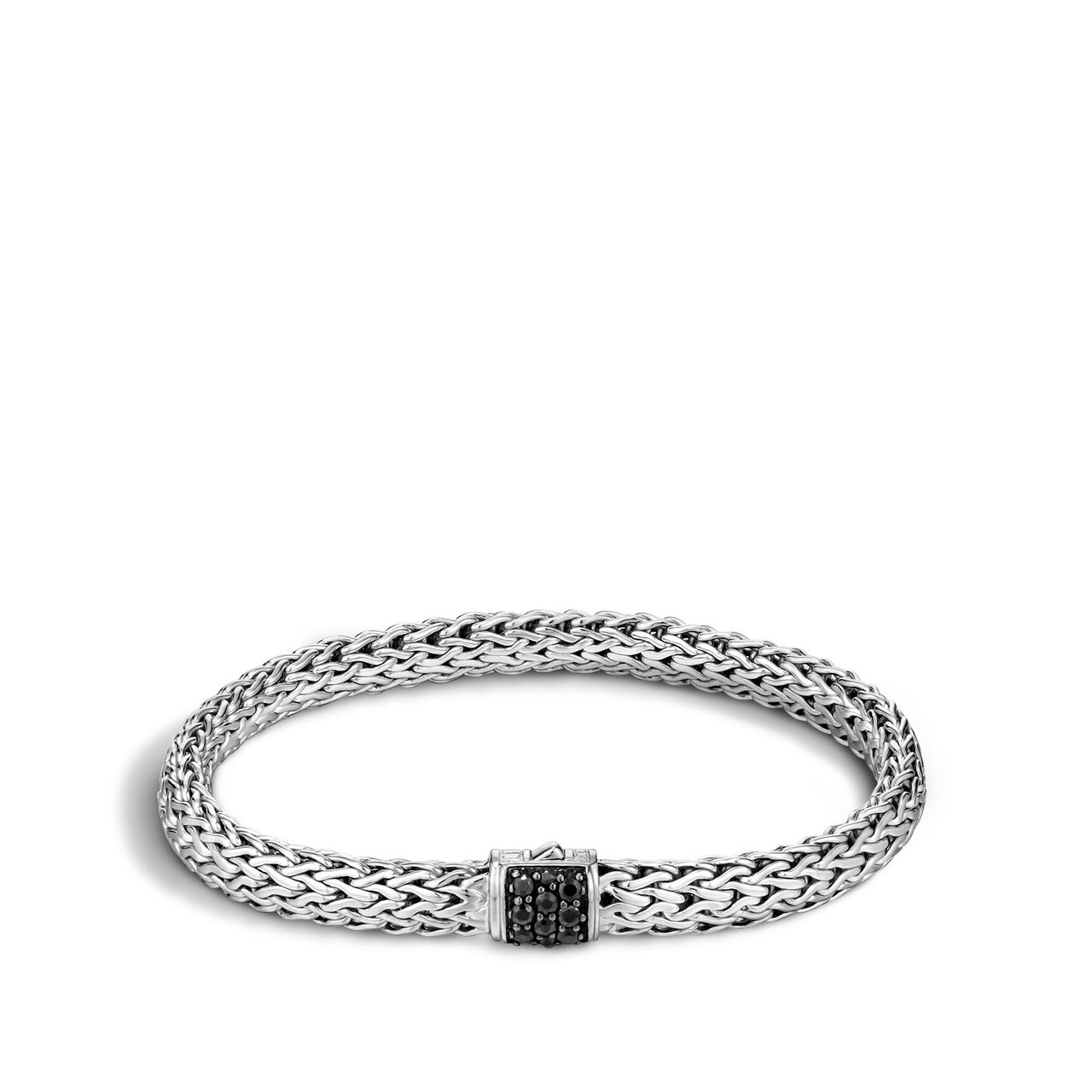 WOMEN's Classic Chain Silver Lava Small Bracelet with Black