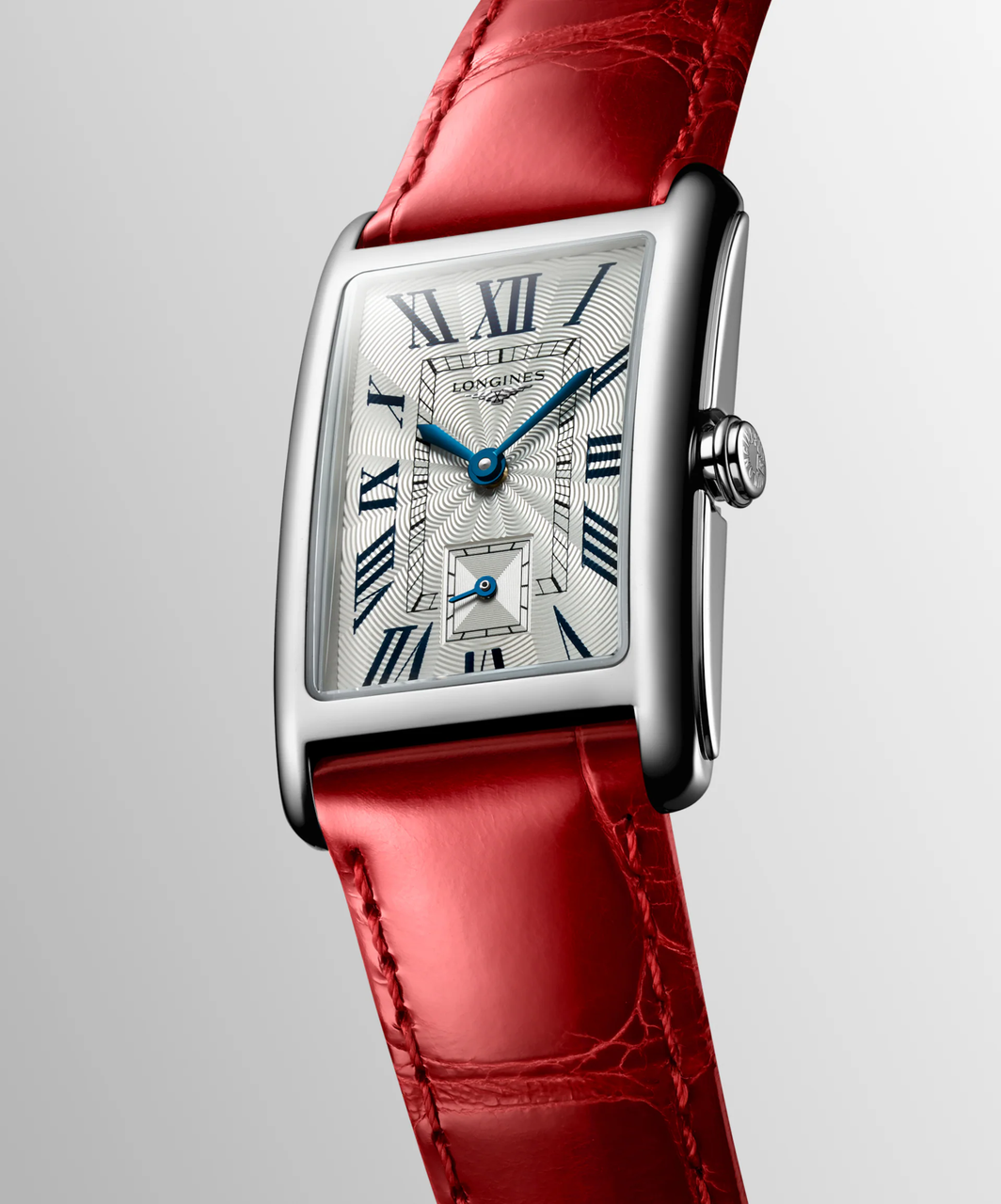 Longines DolceVita Quartz Silver Flinqué Dial Red Alligator 