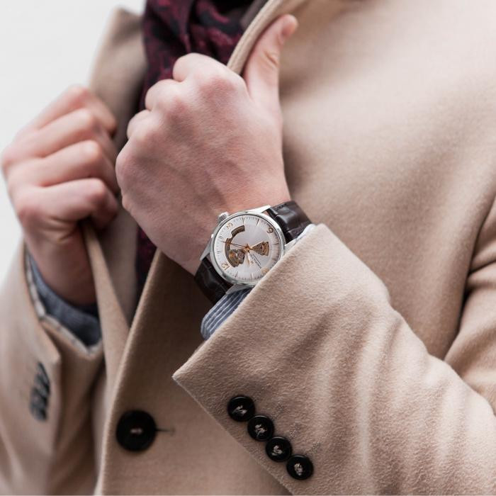 Jazzmaster Open Heart Auto Twotone Leather Mani Jewellers