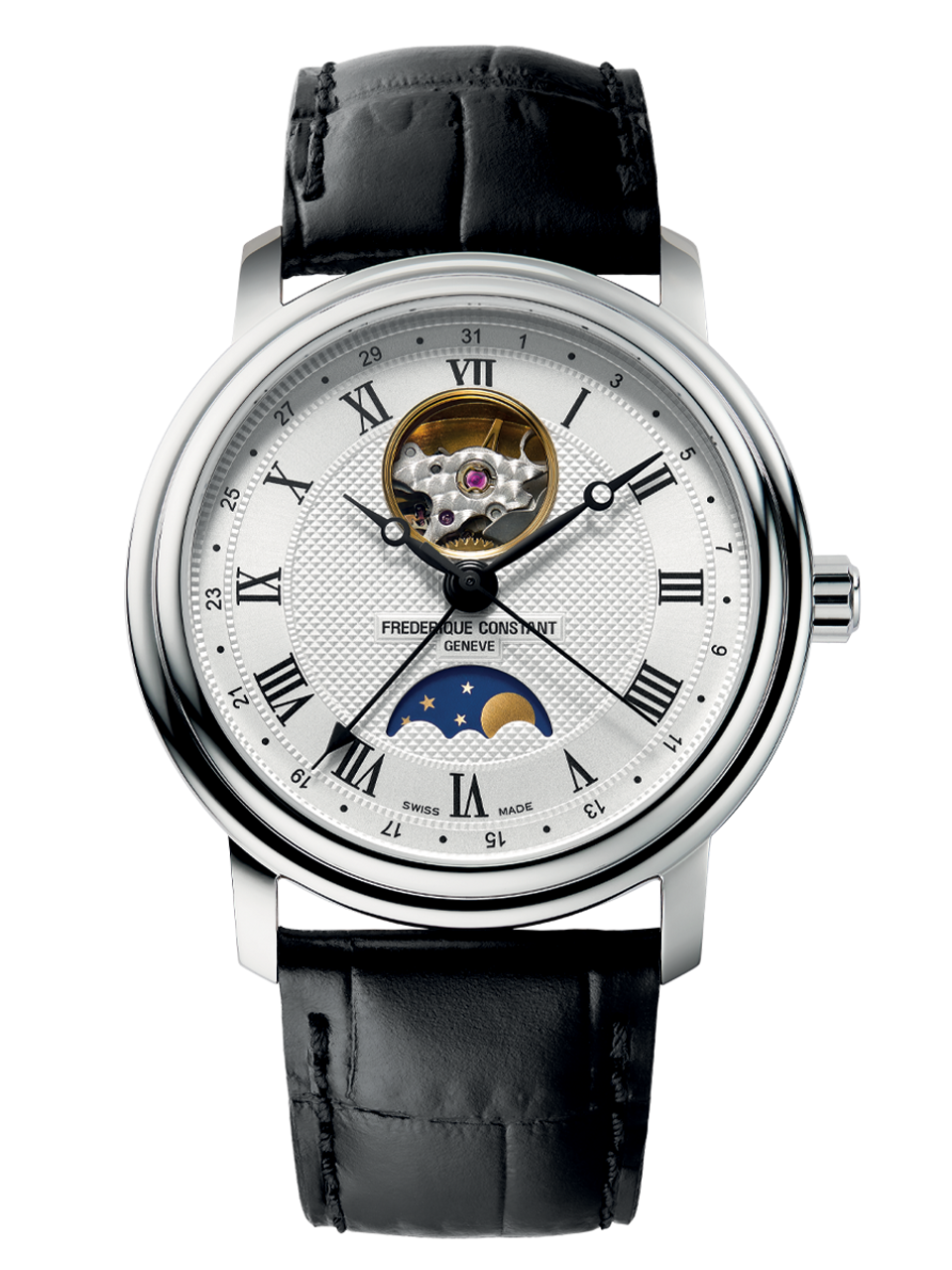 Frederique Constant Classics Heart Beat Moonphase Silver Dial Model FC -335MC4P6