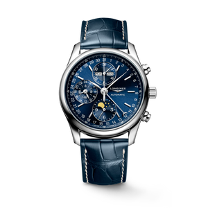 Longines Master Collection Moonphase Chronograph Sunray Blue Dial With Calendar Sub Counters Blue Alligator Strap Automatic 40 mm [L2.673.4.92.0]