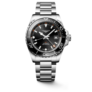 Longines HydroConquest GMT Automatic Sunray Black Dial Stainless Steel & Ceramic Bezel 41 mm [L3.790.4.56.6]