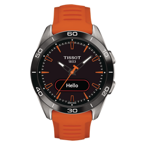 Tissot T-Touch Connect Sport T153.420.47.051.02 orange strap front view
 Tissot T-Touch Connect Sport T153.420.47.051.02 orange strap front view