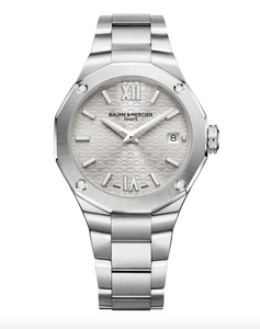 BAUME MERCIER: RIVIERA QUARTZ 36MM | SILVER DIAL | DIAMONDS | MODEL 10614 BAUME MERCIER: RIVIERA QUARTZ 36MM | SILVER DIAL | DIAMONDS | MODEL 10614